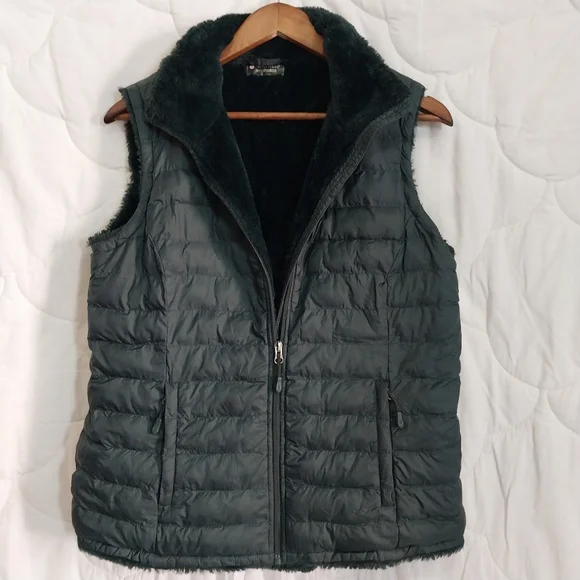 HeatKeep Women's Size Medium Forest Green Insulated Lined Quilted Puffer Vest - Picture 4 of 9